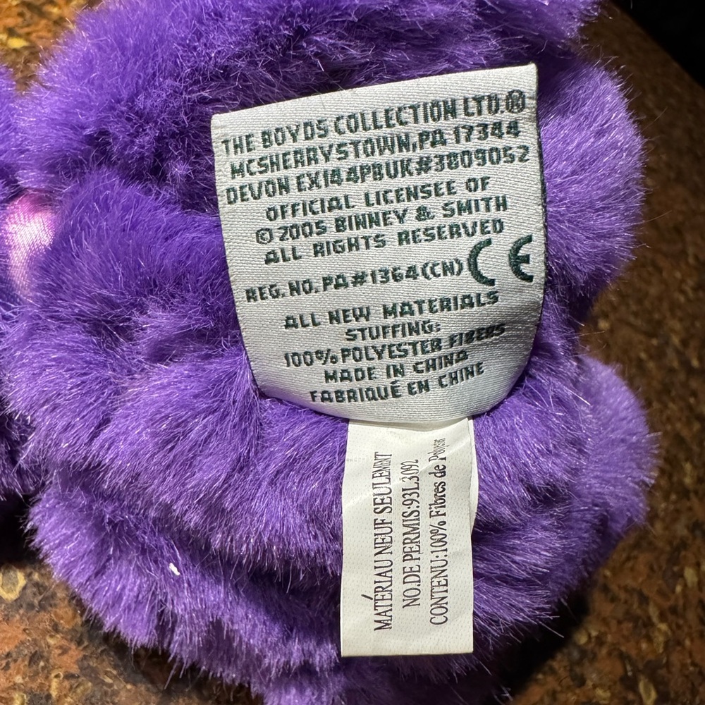 Crayola Vibrant Purple Stuffed Boyds Bear - Picture 4 of 4